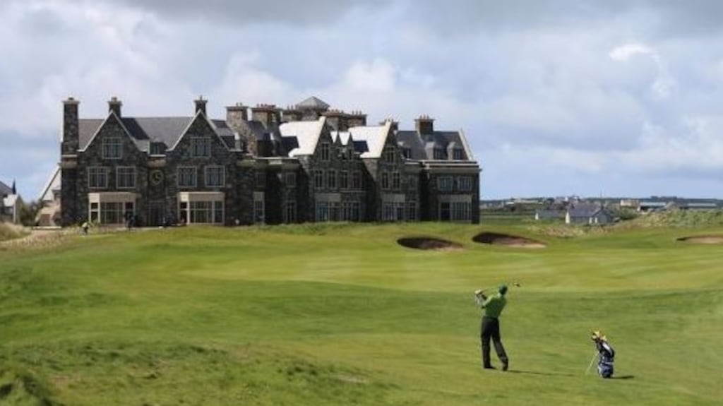 The woman was having a meal with her daughter at the Trump Doonbeg resort in Co Clare (above) when she collapsed and died, an inquest has heard. File photograph: PA
