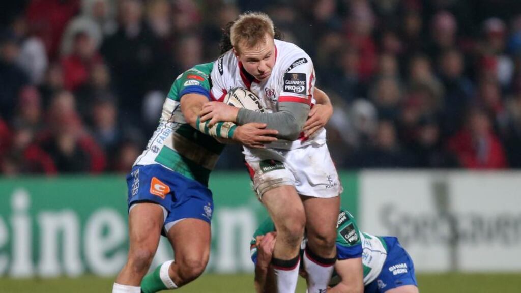 Ulster’s Luke Marshall is back in the Ulster team for the visit of the Scarlets. Photograph: Darren Kidd/Presseye