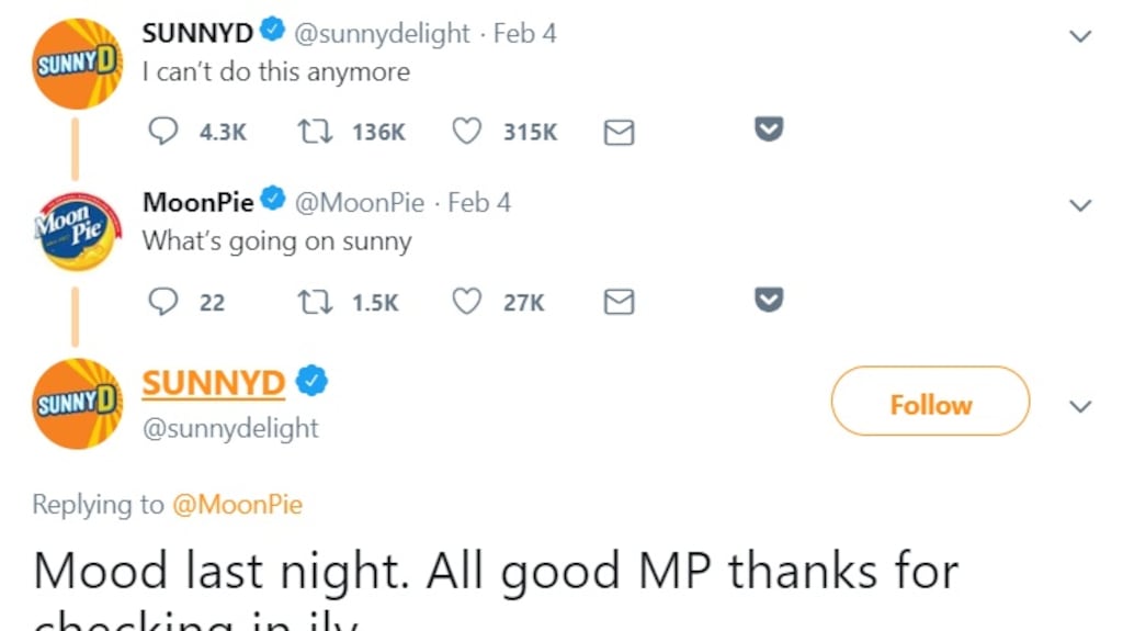 When a biscuit brand talks to a drink – on Twitter