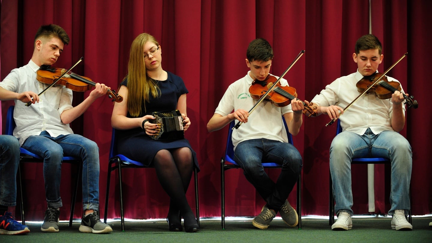 Students of Boyne Community School, Trim. Photograph: Aidan Crawley
