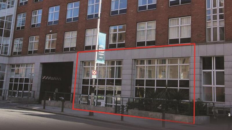 Block 8 in Harcourt Centre: the quoting rent is €532.81 per sq m (€49.50 per sq ft)