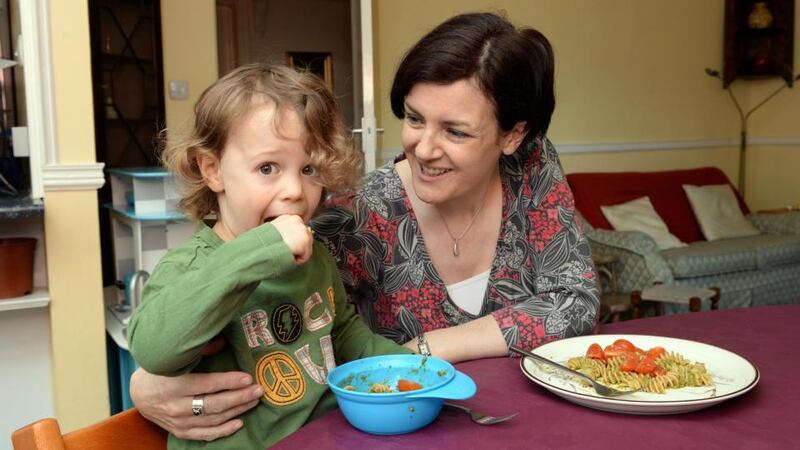 Fidelma Farley with her son, Dara, at home in Blackrock, Co Dublin.Photograph: Eric Luke