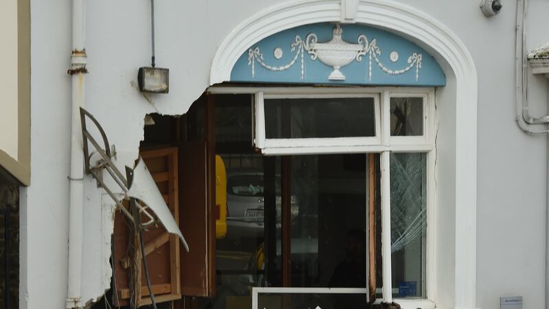 An ATM was stolen from the wall of a bank on Main Street, Kingscourt, Co Cavan. Photograph: Philip Fitzpatrick
