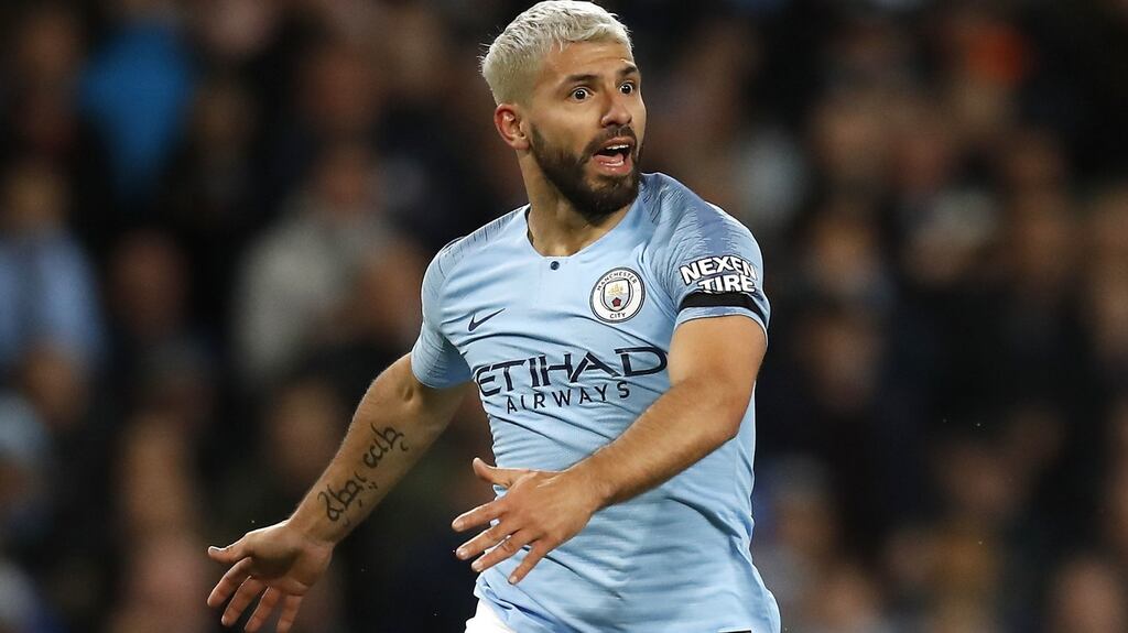 Sergio Agüero will not be involved as Manchester City face Lyon in the Champions League quarter-finals in Lisbon on Saturday. Photo: Martin Rickett/PA Wire