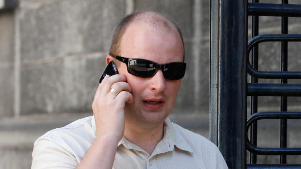 Audrius Karosas leaving the Bridewell District Court after he pleaded guilty to breaking speed meter detection regulations under the Road Traffic Act. Photograph: Courts Collins