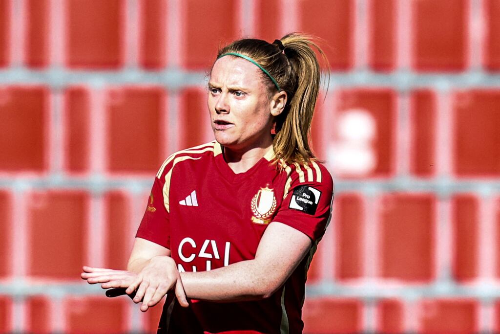 Republic of Ireland Amber Barrett crowned a fine week of performances by scoring twice for Standard Liege on Saturday. Photograph: Bruno Fahy/Belga/AFP via Getty Images