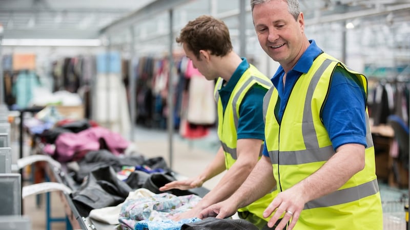 Each worker at the I:CO London factory sorts an average of 2,800kg of clothes a day
