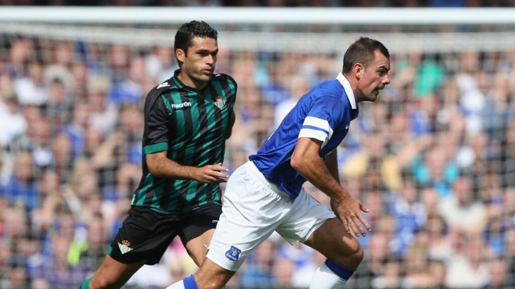 Darron Gibson of Everton in action against Real Betis during the pre season friendly match at Goodison Park. Photograph: Clive Brunskill/Getty Images