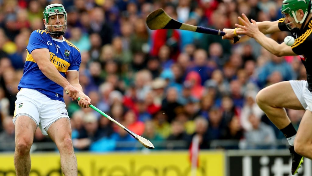 Tipperary’s John O’Dwyer scores his side’s third goal past Kilkenny goalkeeper Eoin Murphy in the All-Ireland Senior Hurling final. Photograph: James Crombie/Inpho