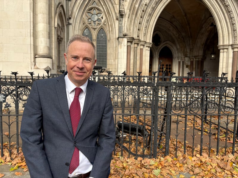 Richard Taylor, chief operating officer at Loughborough University, outside the Royal Courts of Justice in London after settling his libel claim against Steve Coogan and production companies Baby Cow and Pathe Productions. Photograph: Callum Parke/PA