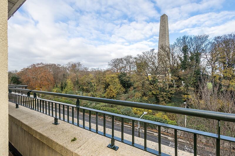 View from terrace toward the Wellington Monument at Phoenix Park