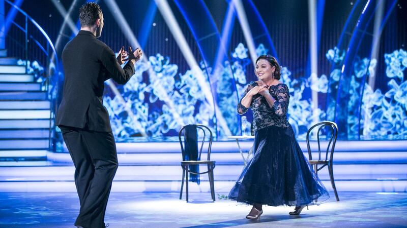 Norah Casey during her foxtrot routine with  Curtis Pritchard on Dancing with the Stars. Photograph: Kyran O’Brien/RTÉ
