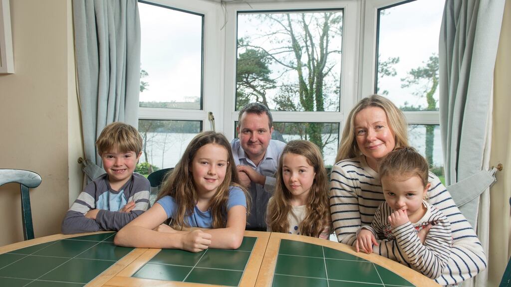 Sam, Sophie, Alice and Thea with their parents, Louise and Chris, at home in Kinsale, Co Cork. Photograph: Provision