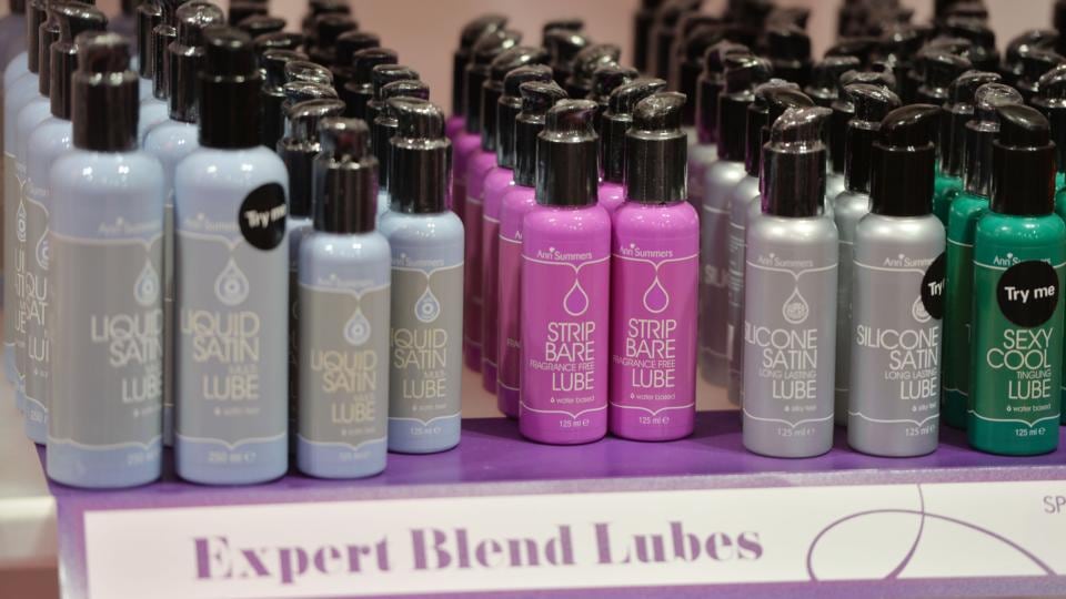 Lubricants for sale at Ann Summers. Photograph: Alan Betson