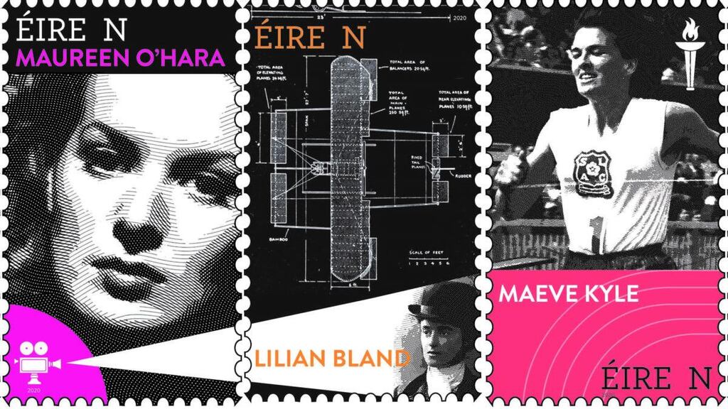 Three of the new stamps celebrating groundbreaking Irish women. Photograph: An Post