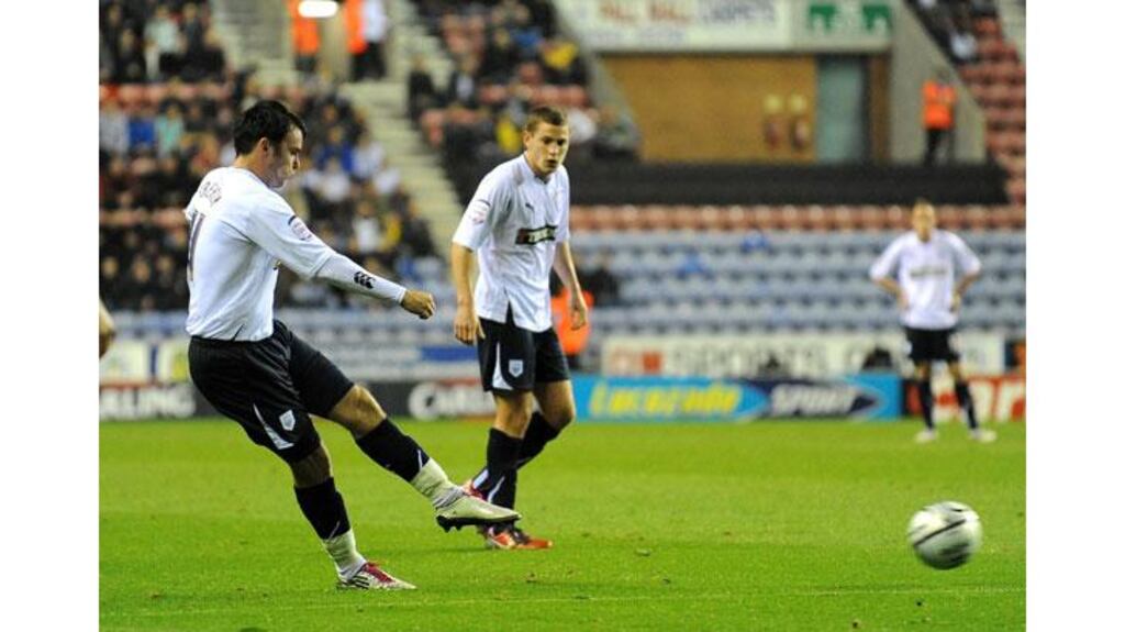 Preston's Republic of Ireland midfielder Keith Treacy opens the scornig against Wigan this evening. Photograph: PA Wire