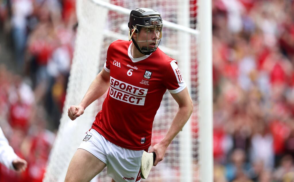 Robert Downey celebrates his sensational goal against Clare in last year's All-Ireland final. 'I’ll be honest with you, I haven’t watched the match back and I have no intentions of watching it back either.'  
Photograph: Bryan Keane/Inpho