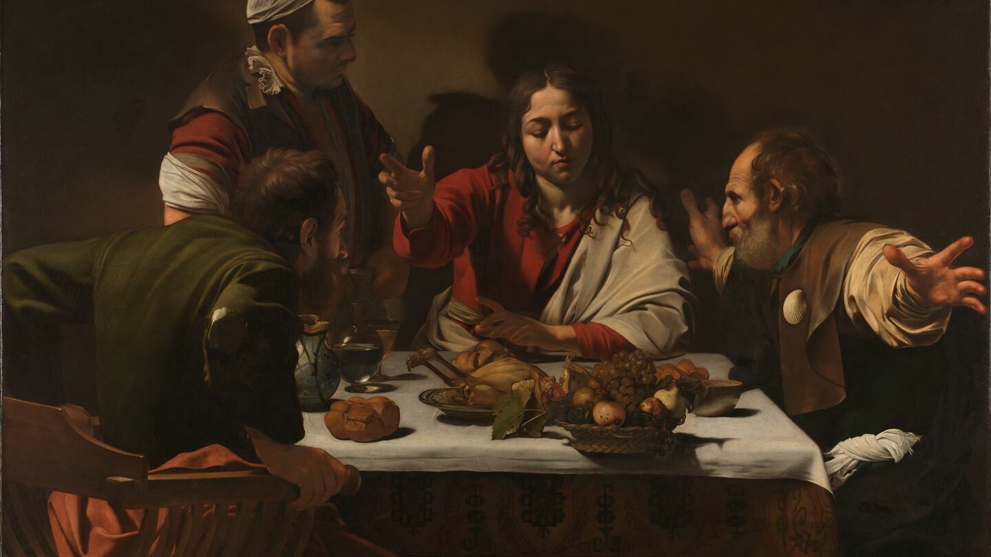 The Supper at Emmaus (cropped) by Michelangelo Merisi da Caravaggio, oil on canvas. Photograph: The National Gallery, London