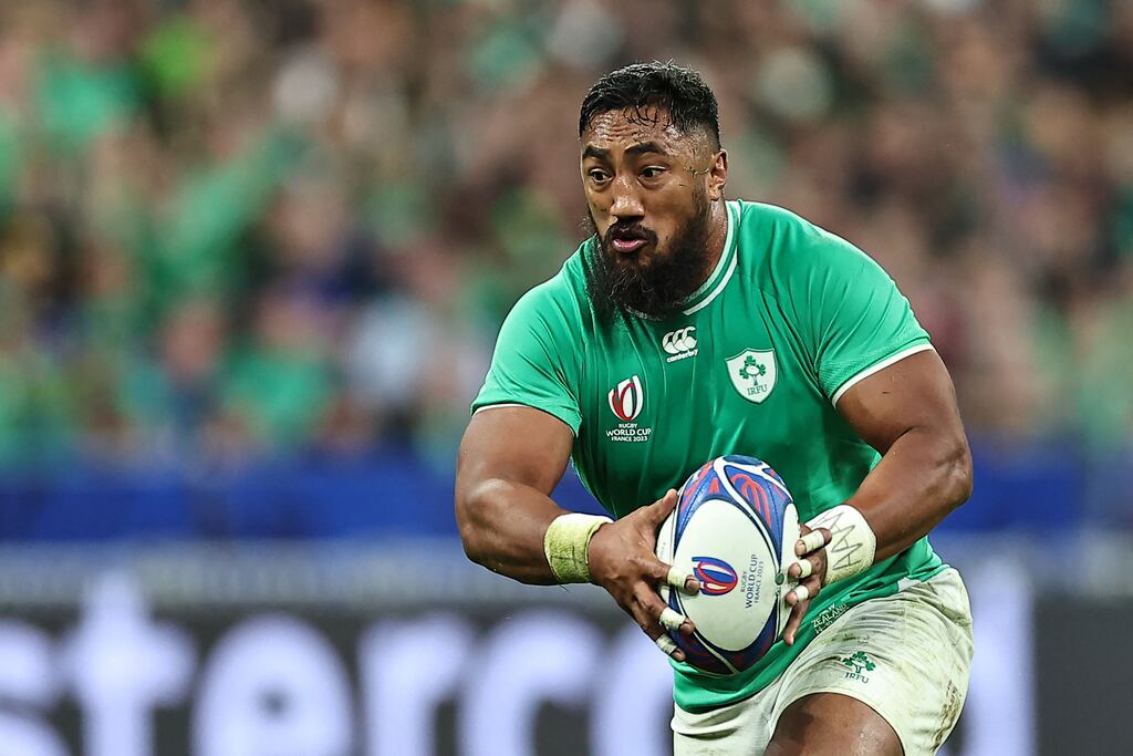 Ireland's inside centre Bundee Aki has extended his central contract until 2025. Photograph: Franck Fife/AFP via Getty Images