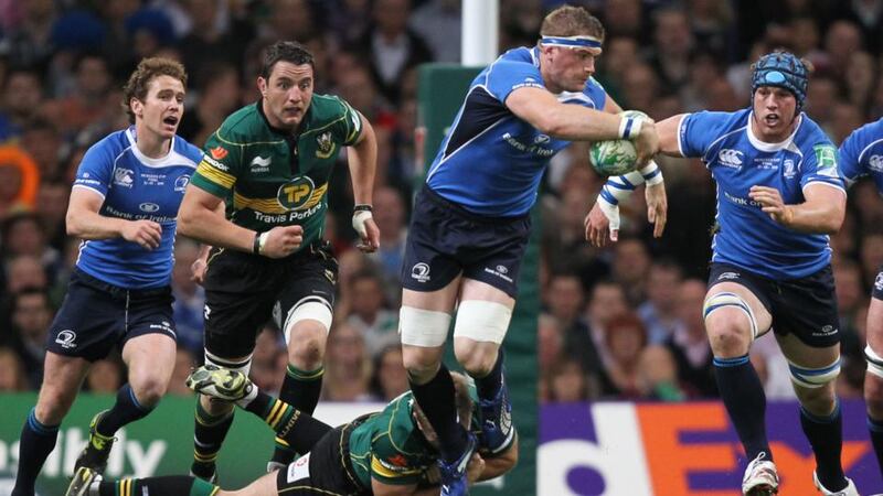 Leinster’s Jamie Heaslip makes a break during the 2011 Heineken Cup final victory over Northampton. The two sides will resume hostilities in Pool 1 in this season’s competition. Photograph: Colm O’Neill/Inpho