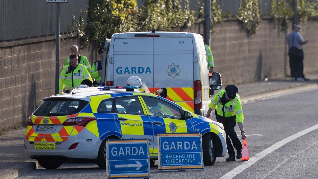 A Garda checkpoint. File photograph: Tom Honan