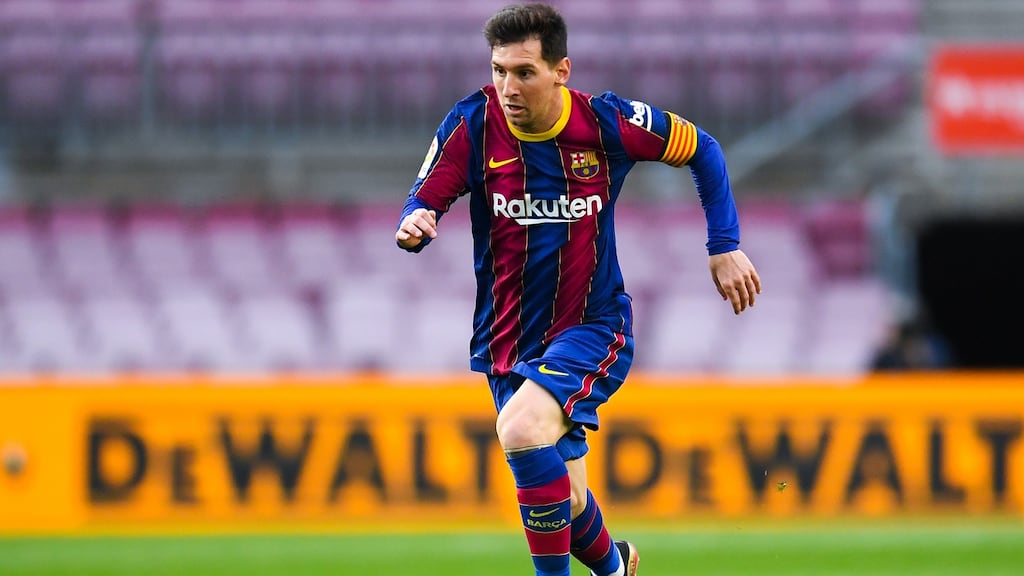 Lionel Messi is set to take a wage cut when he signs a new five-year deal at Barcelona. Photograph: David Ramos/Getty Images