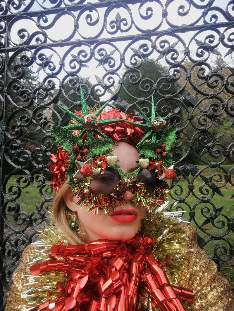 ‘The jacket was trimmed jsing curled up Christmas wrapping ribbon and tinsen,’ Jen Nollaig says. Photograph: Edward Keegan