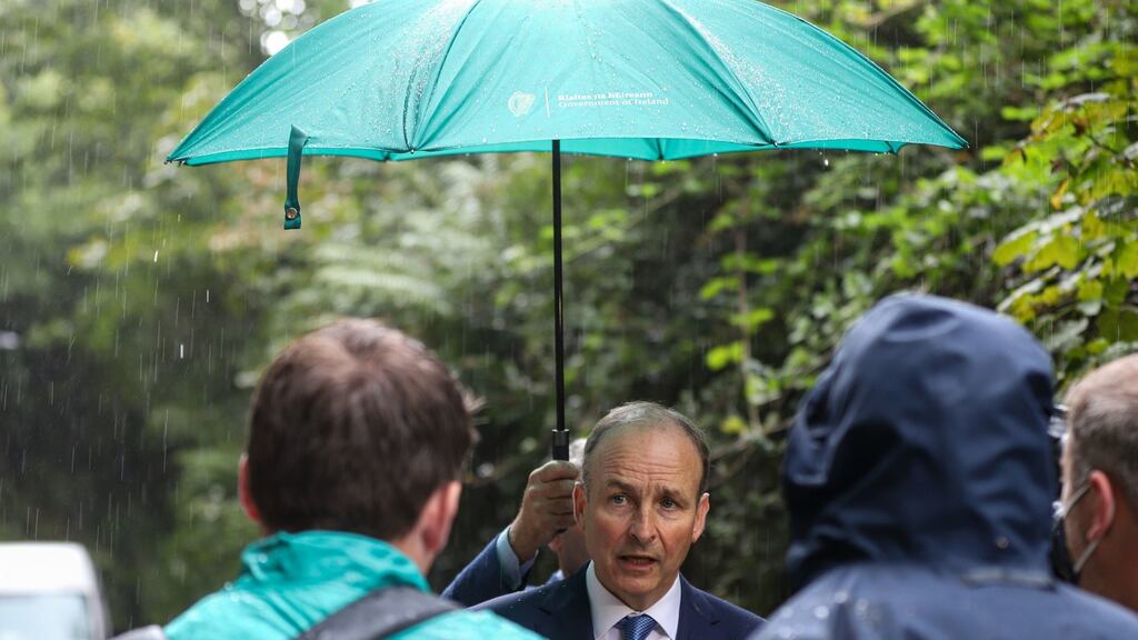 Taoiseach Micheál Martin takes questions from the media Photo Damien Storan. PA Photo.