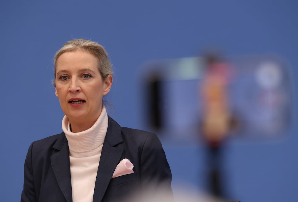 Alice Weidel has been described as the “respectable” and more moderate face of the far-right Alternative for Germany (AfD) party. Photograph: Sean Gallup/Getty Images