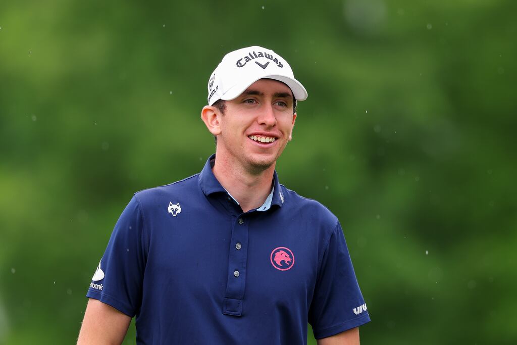 Tom McKibbin at Quail Hollow Country Club in Charlotte, North Carolina on Monday. Photograph: Kevin C Cox/Getty Images