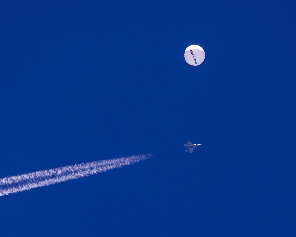 An unidentified flying object in US skies. Photograph: Chad Fish/AP