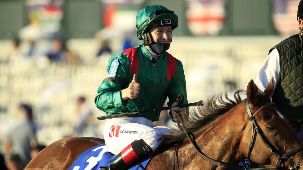Colin Keane celebrates victory on Tarnawa in the Breeders’ Cup Turf at Lexington in Kentucky last November. Photograph: Andy Lyons/Getty Images