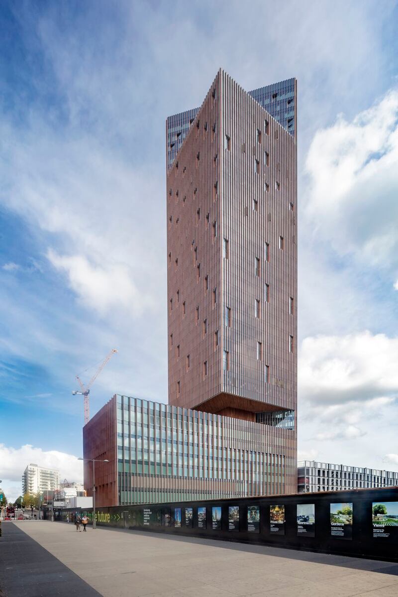 The restaurant is on the seventh floor of the Manhattan Loft Gardens skyscraper