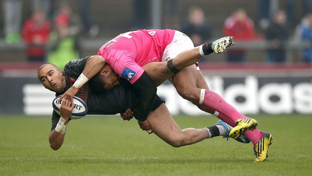 Not only does Simon Zebo “put bums on seats”, as Conor Murray said last week, but he sells shirts, as well as scores tries. Photograph: Dan Sheridan/Inpho