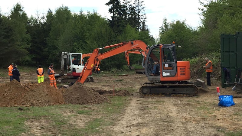The 2017 search operation in a forest in France for the body of Seamus Ruddy. Photograph: ICLVR/PA