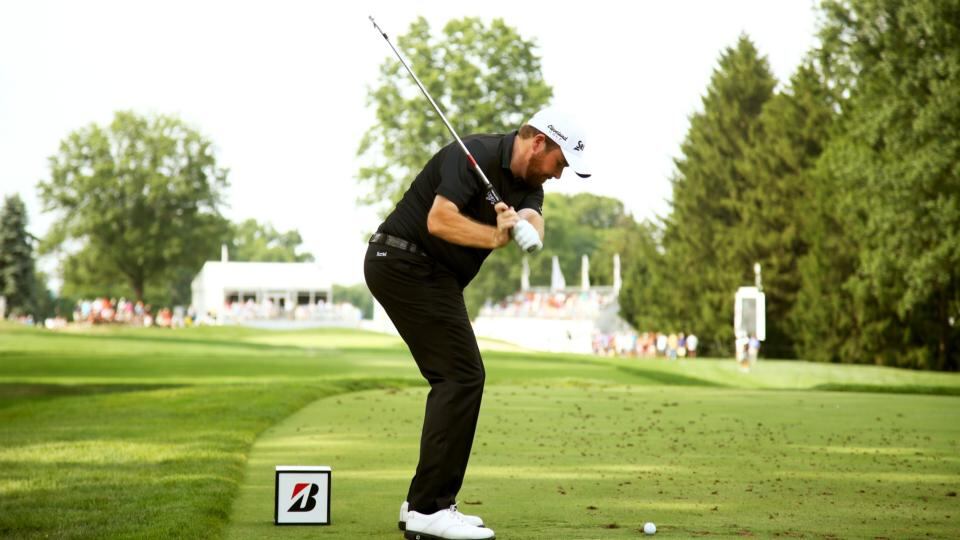 Shane Lowry hits off the 15th tee during the final round of the World Golf Championships - Bridgestone Invitational at Firestone Country Club South Course. Photograph: Richard Heathcote/Getty Images