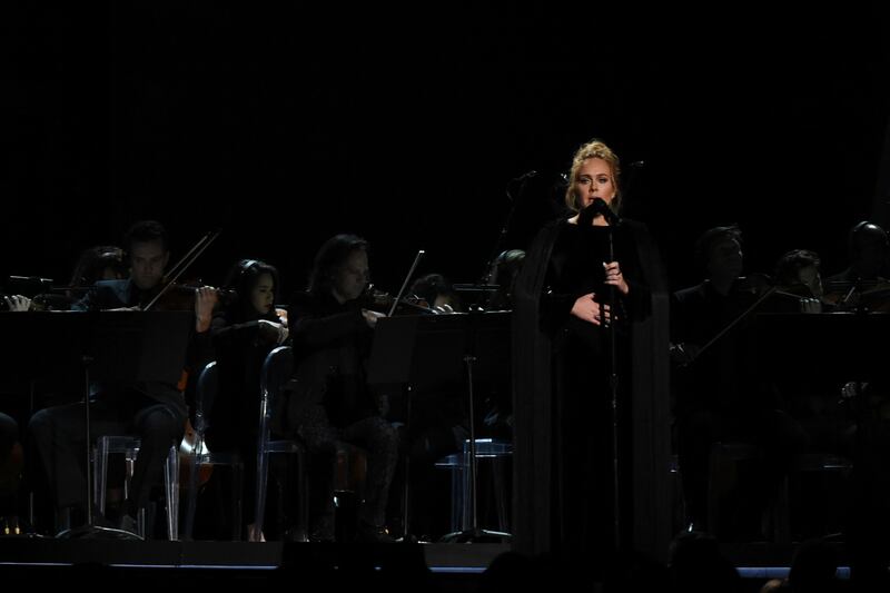 Adele performing a tribute to George Michael at the  Grammys in  Los Angeles. Photograph: Valerie Macon/AFP/Getty Images