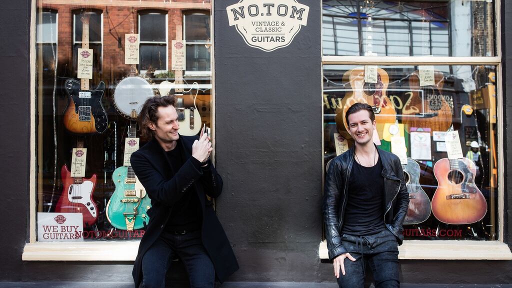 Eric Wahlforss, co-founder and chief technology officer of SoundCloud, with  Alexander Ljung, co-founder and CEO of the music app. Photograph:  Simon Dawson/Bloomberg