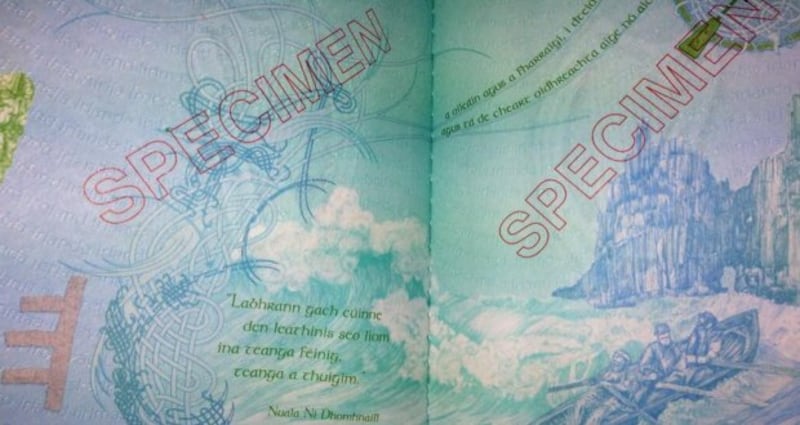 Inside the new Irish Passport. Photograph: MerrionStreet.ie
