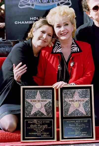 Debbie Reynolds with her daughter Carrie Fisher.