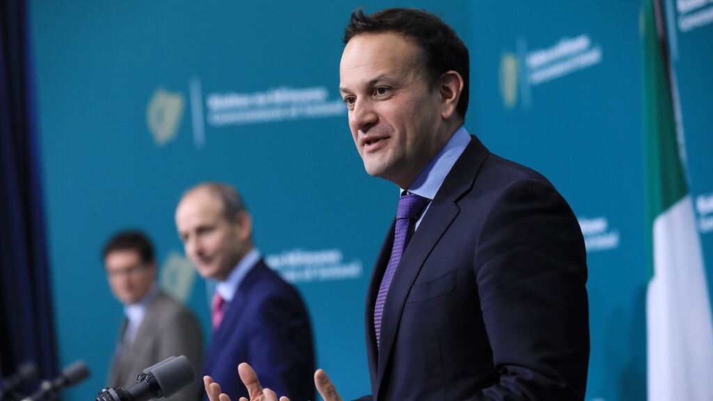 Tánaiste Leo Varadkar said many people had experienced a “rotten year” in 2020. He was speaking at a press conference at Government Buildings on Friday. Photograph: Julien Behal Photography/PA Wire
