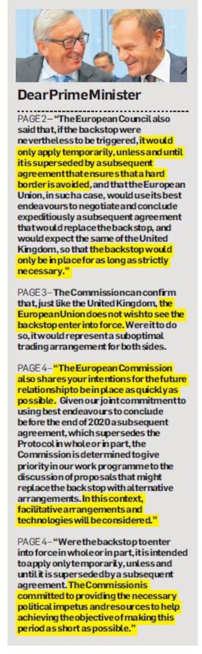 The key passages of Donald Tusk and Jean-Claude Juncker's letter to Theresa May