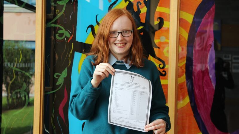 Eimear Kennedy (15) who got an A in Italian having learnt the language using the Duolingo website and app, and watching  YouTube clips.