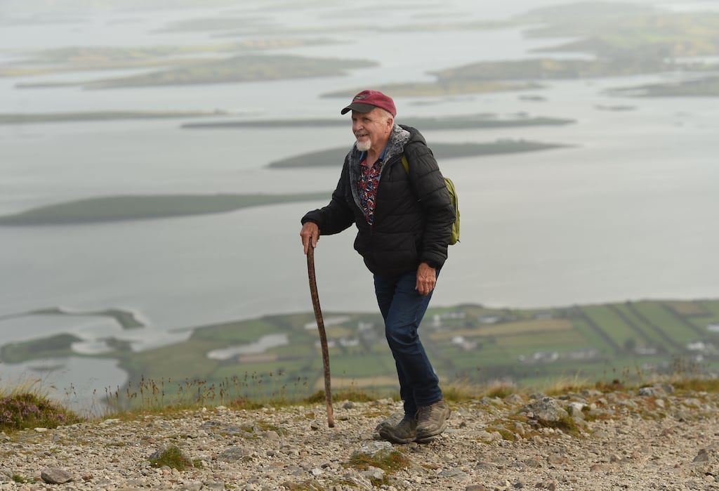 Des Blessing, from Quin, Co Clare, making his way to the summit of Croagh Patrick on Reek Sunday. Photograph: Conor McKeown