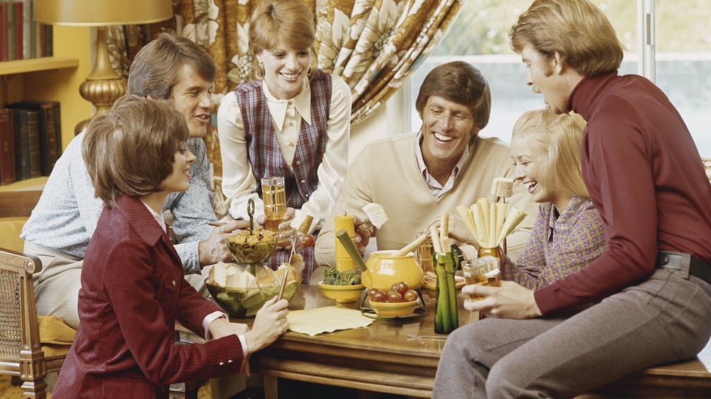 Fondue memories: The upwardly-mobile set would invite friends to their homes for brightly coloured extravaganzas, where spectacle was everything. Photograph: iStock