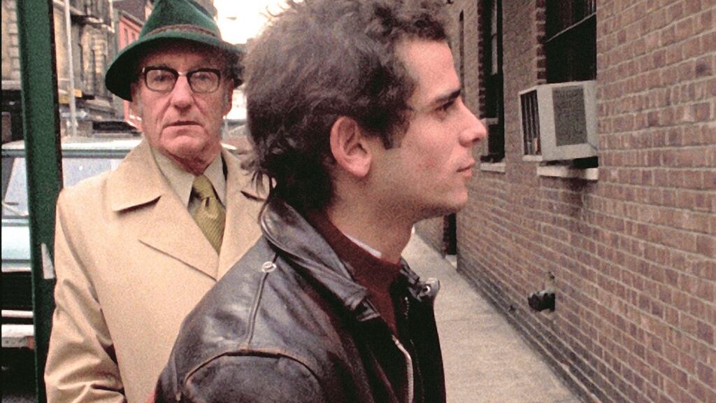 William S Burroughs and Howard Brookner during the shoot of Burroughs: The Movie