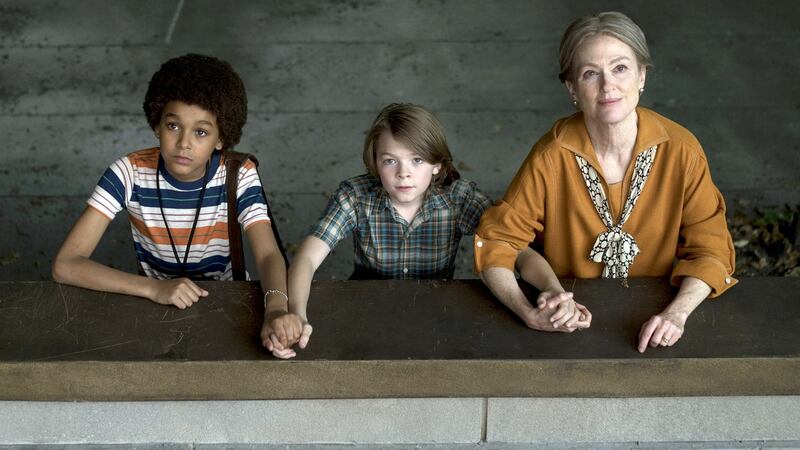 Jaden Michael, Oakes Fegley and Julianne Moore in Wonderstruck. Photograph: Mary Cybulski/Amazon Studios/Roadside Attractions