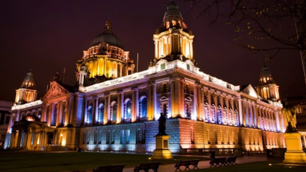 The City Hall in Belfast. Total unemployment fell in the North by 12,000 people over the quarter to an estimated 35,000. Photograph: iStock