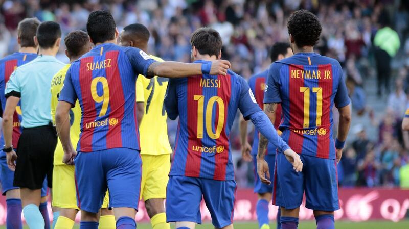The front three of Messi, Neymar and Suarez was perhaps the best ever seen in football. Photo: Getty Images
