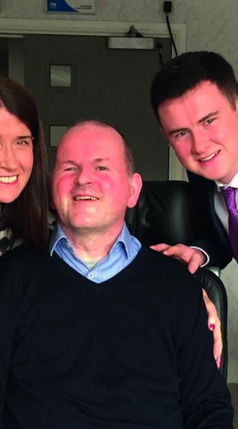 Martina, Seán and their son Jack before going to Anfield for the first time since the attack
